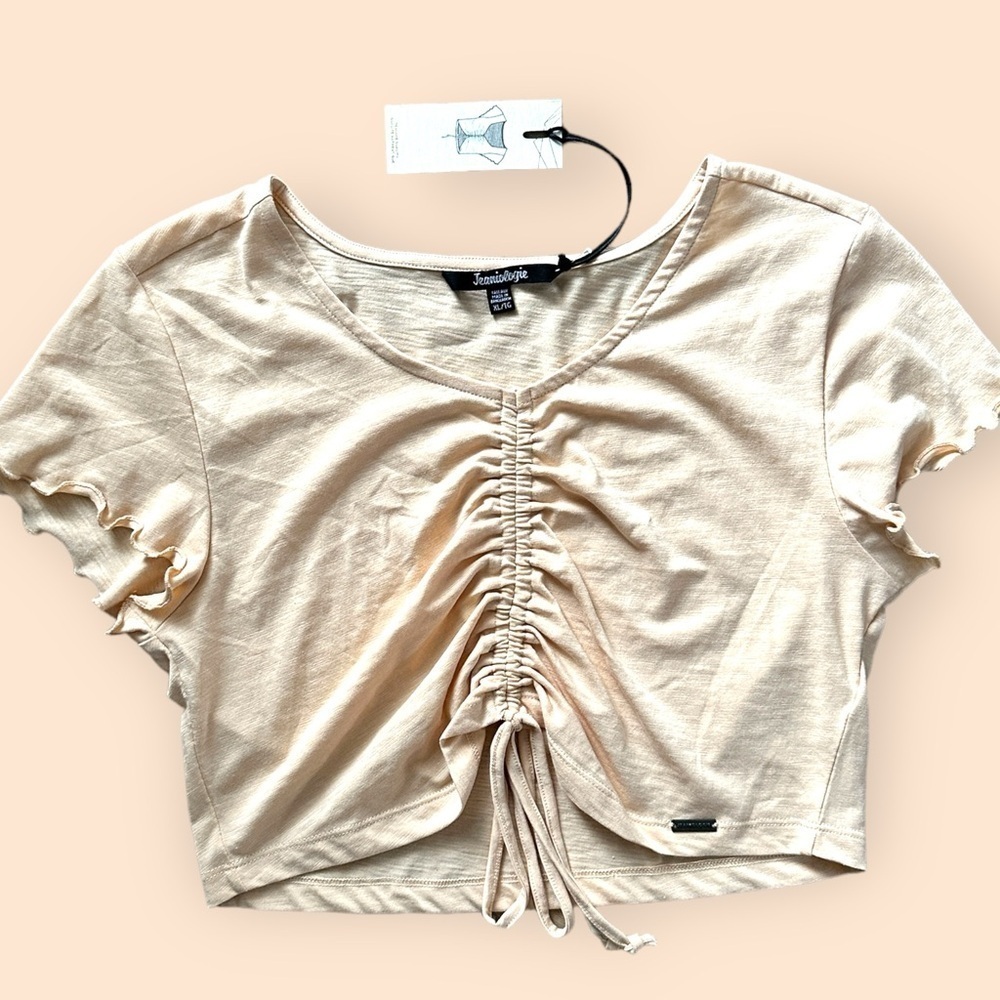 NWT Women's Jeaniologie Light Peach Cropped Top - Multiple Sizes - Picture 4 of 10
